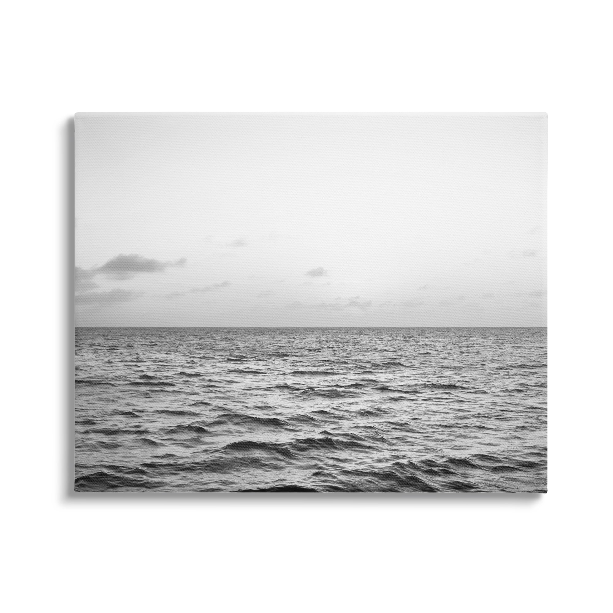 Stupell Industries Rough Grey Sea Waves Nature Photography Gallery Wrapped Canvas Print Wall Art, 48 x 36