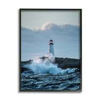 Stupell Industries Rough Sea Waves Photography Landscape Photography Black Framed Art Print Wall Art, 11 x 14