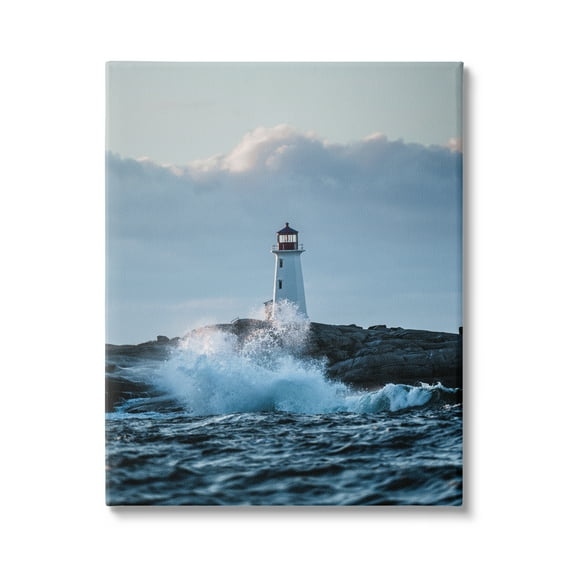Stupell Industries Rough Sea Waves Photography Landscape Photography Gallery Wrapped Canvas Art Print Wall Art, 24 x 30