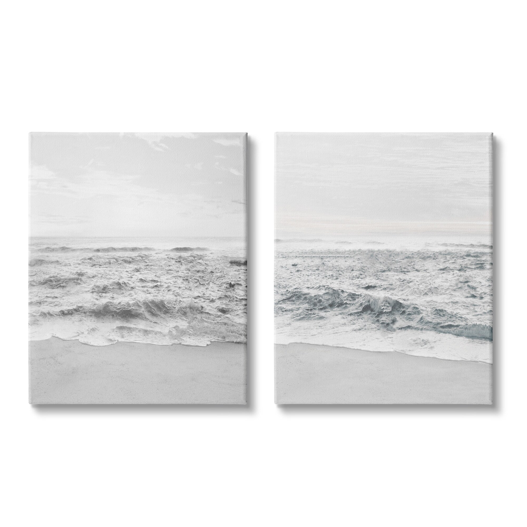 Stupell Industries Rough White Shoreline Beach Waves Foggy Sky Canvas Wall Art, 16 x 20, Design by Natalie Carpentieri
