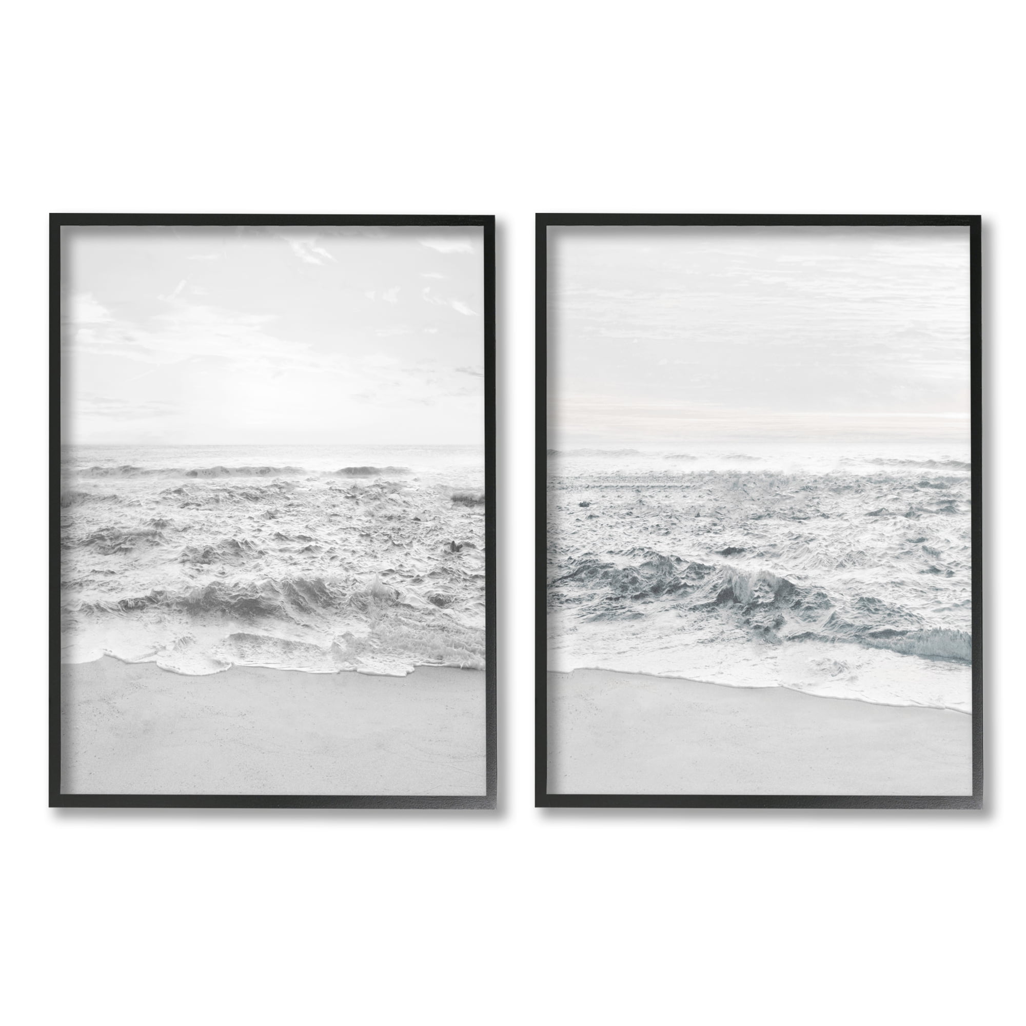 Stupell Industries Rough White Shoreline Beach Waves Foggy Sky Framed Wall Art, 11 x 14, Design by Natalie Carpentieri