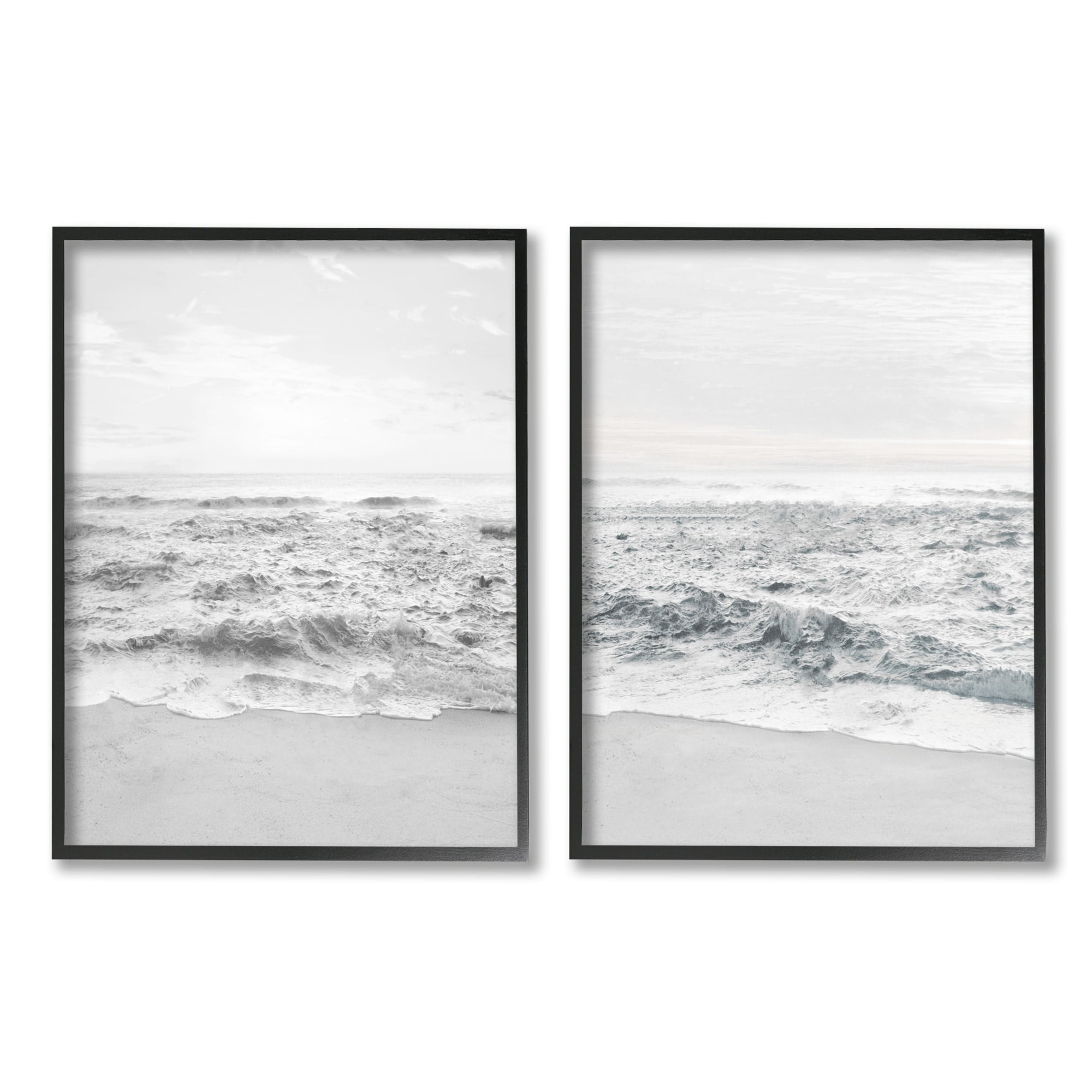 Stupell Industries Rough White Shoreline Beach Waves Foggy Sky Framed Wall Art, 16 x 20, Design by Natalie Carpentieri