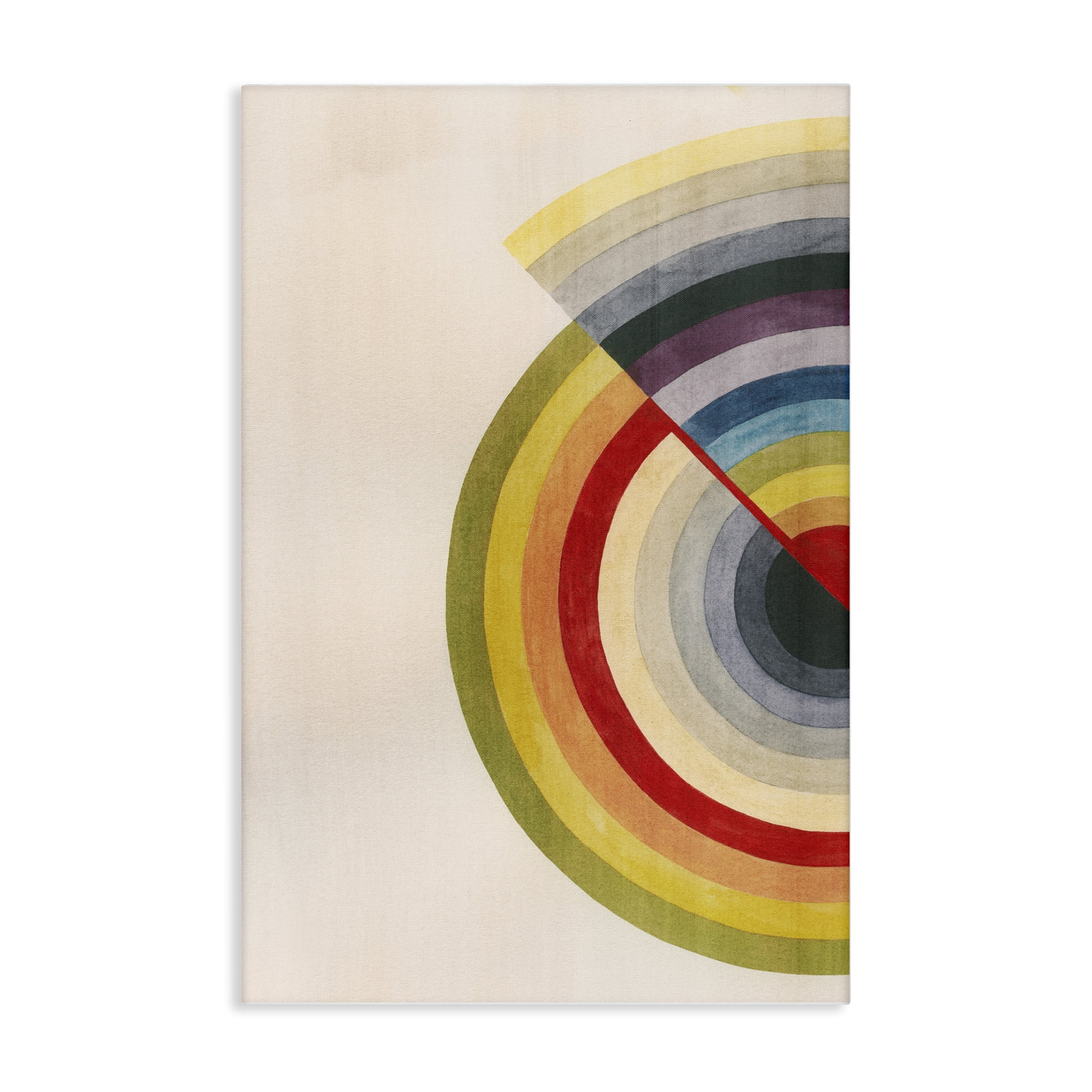 Stupell Industries Round Alternating Stripes Abstract Painting Wrapped Canvas Art Print Wall Art, 20 x 30