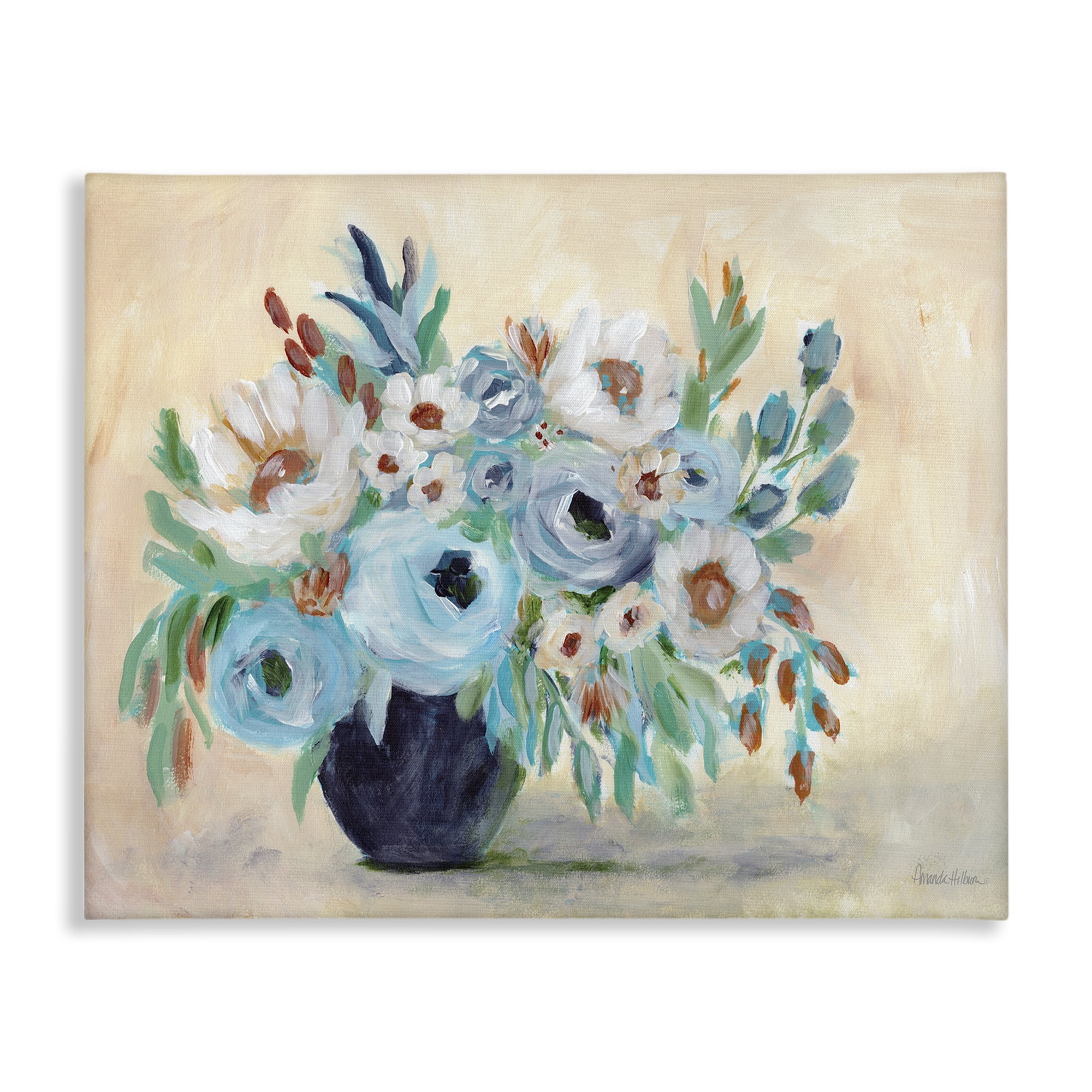 Stupell Industries Round Blooms Bouquet Botanical & Floral Painting Gallery Wrapped Canvas Art Print Wall Art, 48 x 36