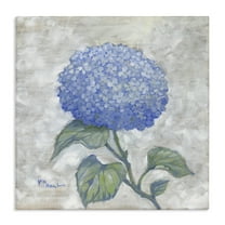 Stupell Industries Round Blue Country Hydrangea Floral Painting Wrapped Canvas Canvas Art Print Wall Art, 24 x 24