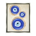 thumbnail image 1 of Stupell Industries Round Blue Evil Eye Pattern Lustrous Dotted Detail Painting Luster Gray Floating Framed Canvas Print Wall Art, Design by Two Smart Blondes, 1 of 8