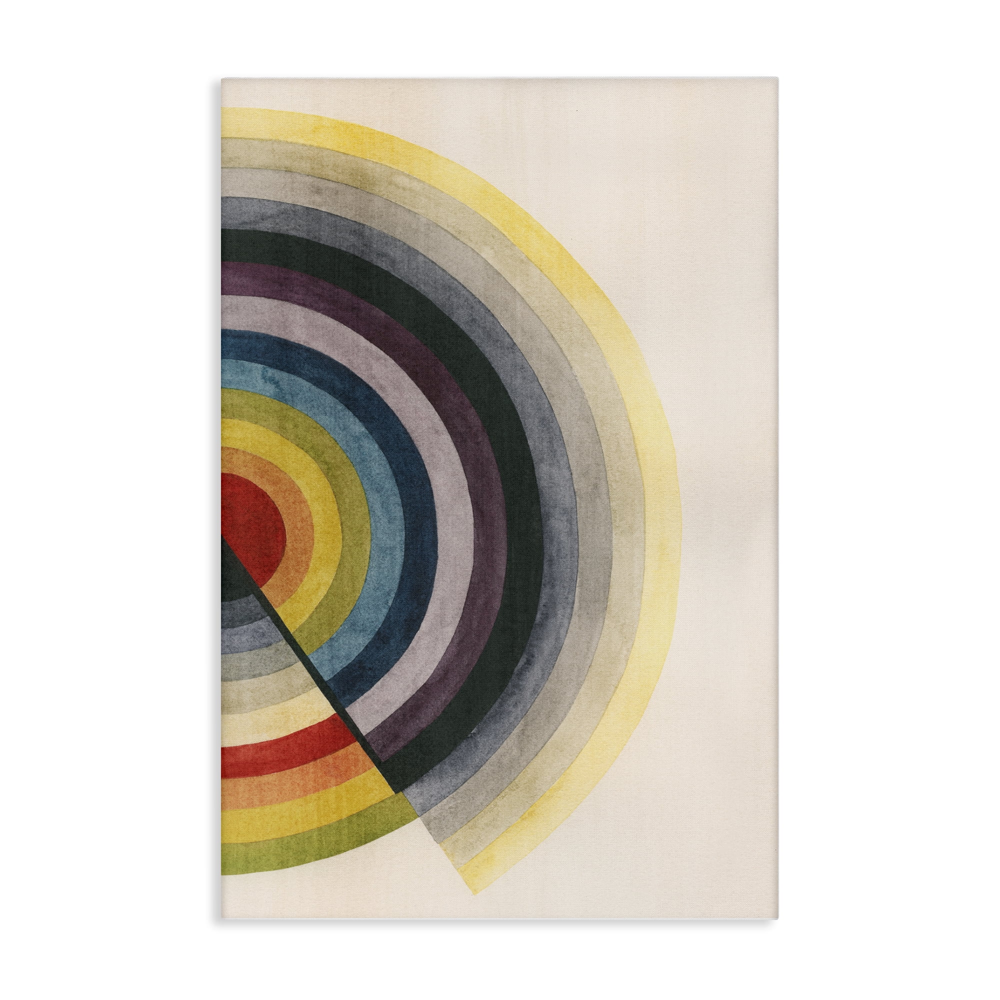 Stupell Industries Round Centric Pattern Abstract Painting Wrapped Canvas Art Print Wall Art, 24 x 36