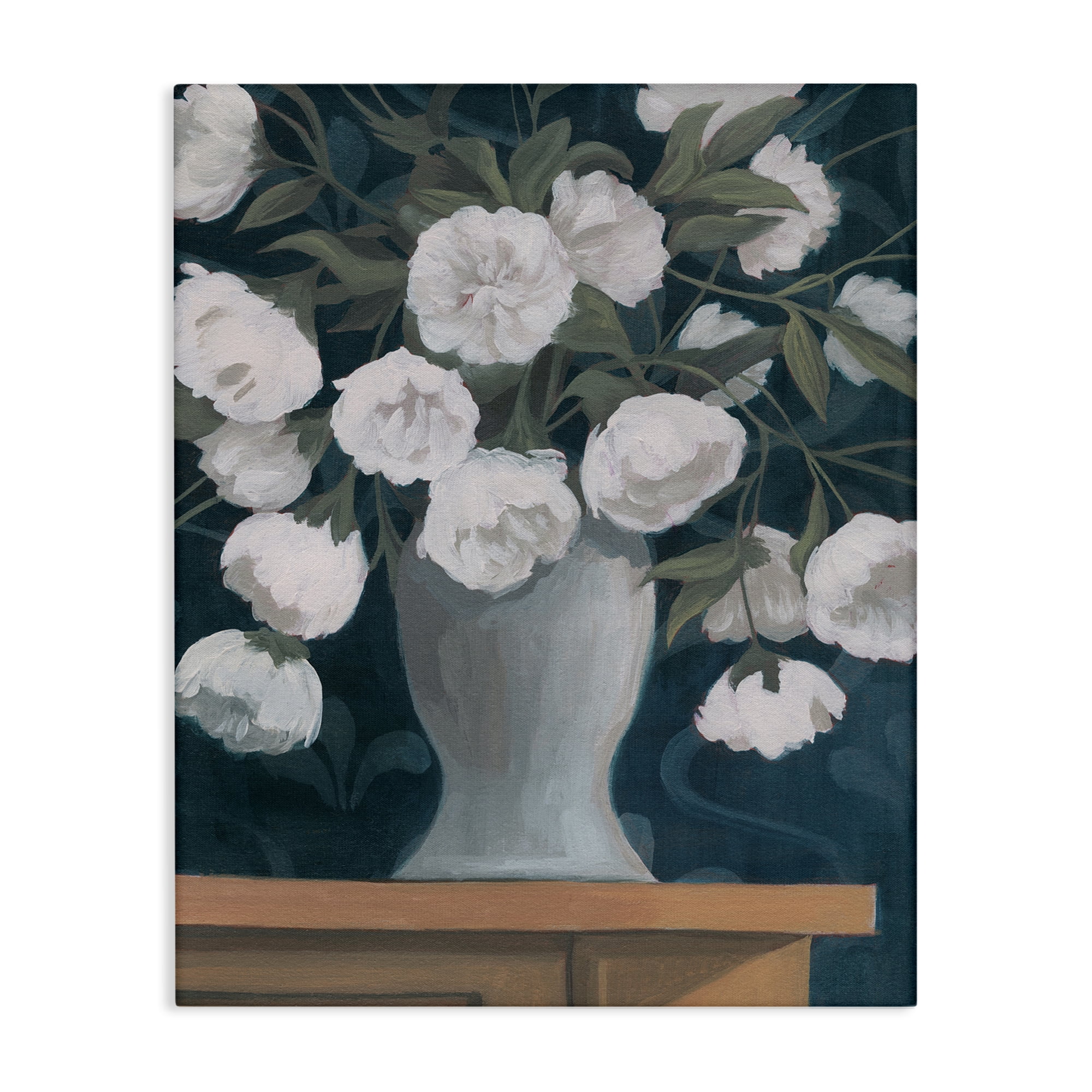Stupell Industries Round Flowers Bouquet Plants & Flowers Painting Wrapped Canvas Art Print Wall Art, 36 x 48