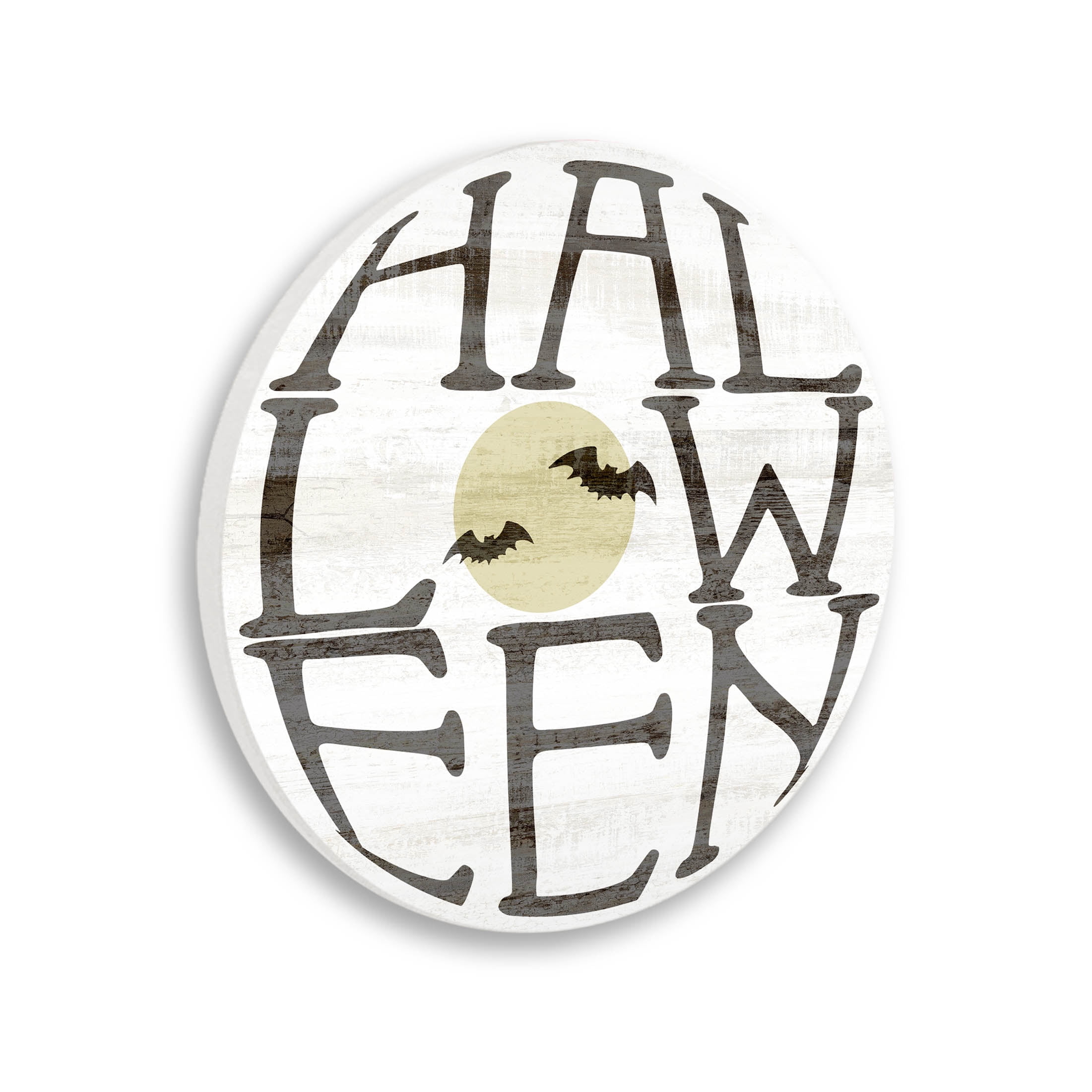 Stupell Industries Round Halloween Bats Word Graphic Art Unframed Art Print Wall Art, Design by Lil' Rue
