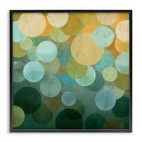 Stupell Industries Round Layered Circles Abstract Painting Black Framed Art Print Wall Art, 12 x 12