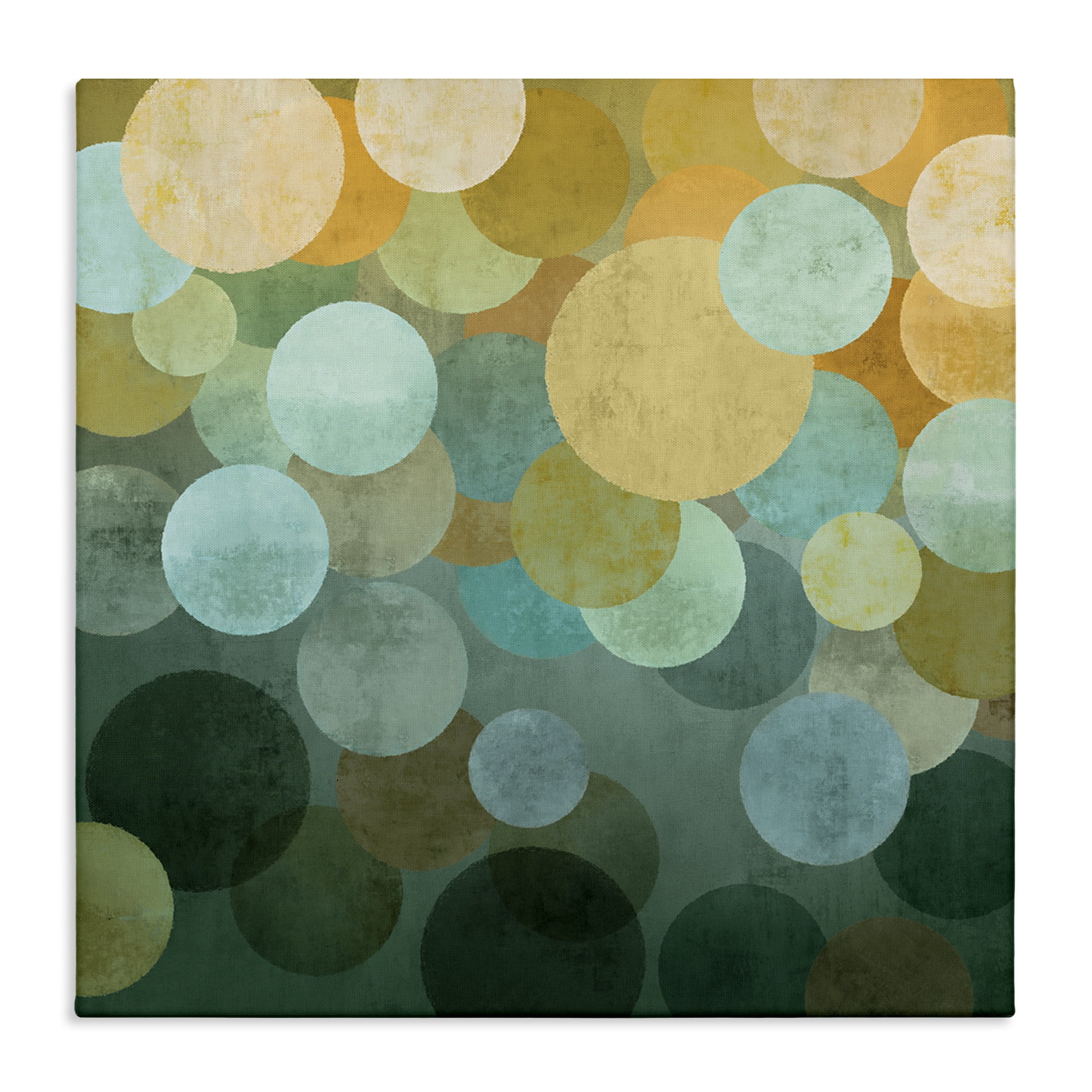 Stupell Industries Round Layered Circles Abstract Painting Gallery Wrapped Canvas Art Print Wall Art, 30 x 30