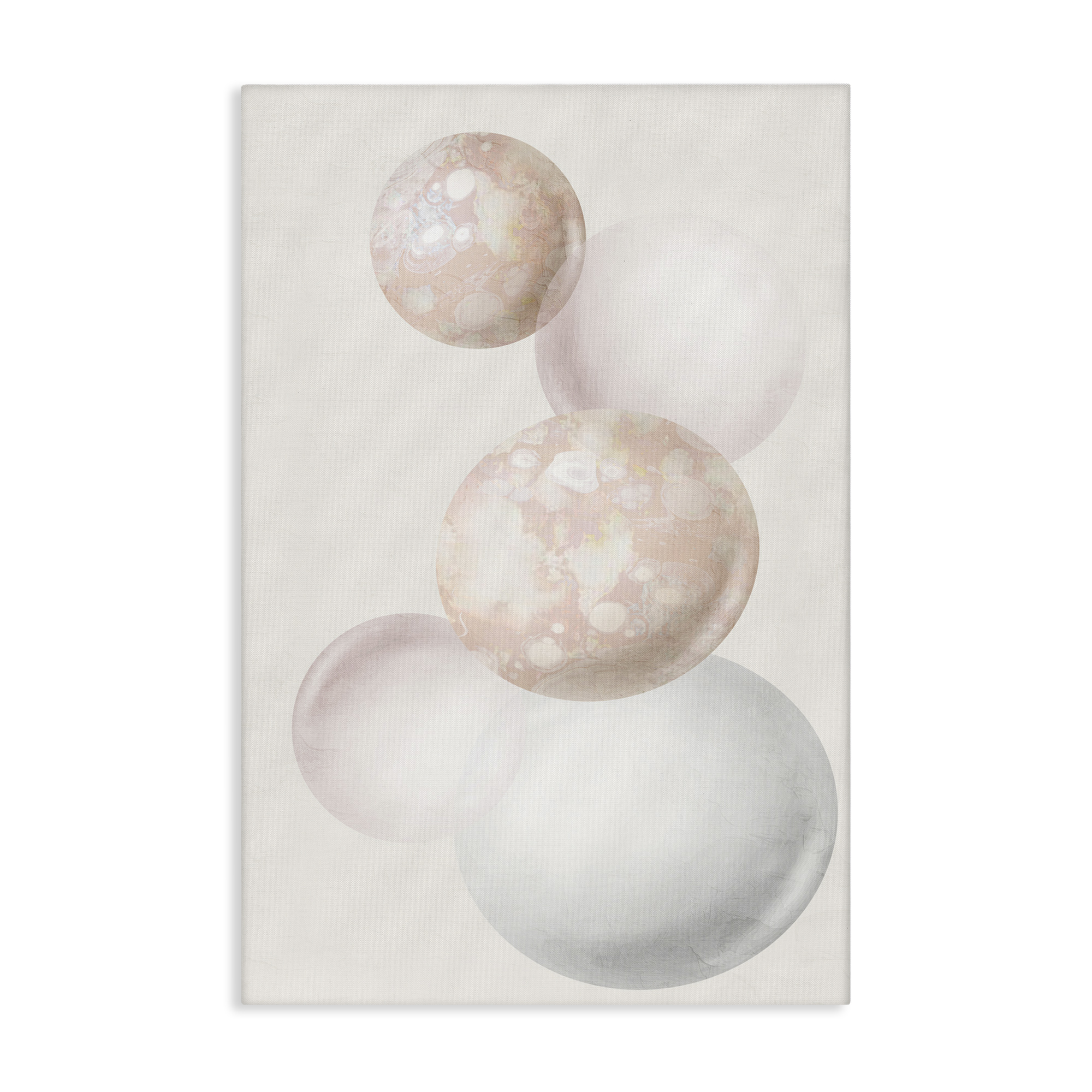 Stupell Industries Round Neutral Orbs Abstract Painting Gallery Wrapped Canvas Art Print Wall Art, 20 x 30