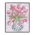 thumbnail image 1 of Stupell Industries Round Pink Tulips Botanical & Floral Painting Black Framed Art Print Wall Art, 16 x 20, 1 of 10