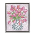 thumbnail image 1 of Stupell Industries Round Pink Tulips Botanical & Floral Painting Gray Floater Framed Art Print Wall Art, 17 x 21, 1 of 10