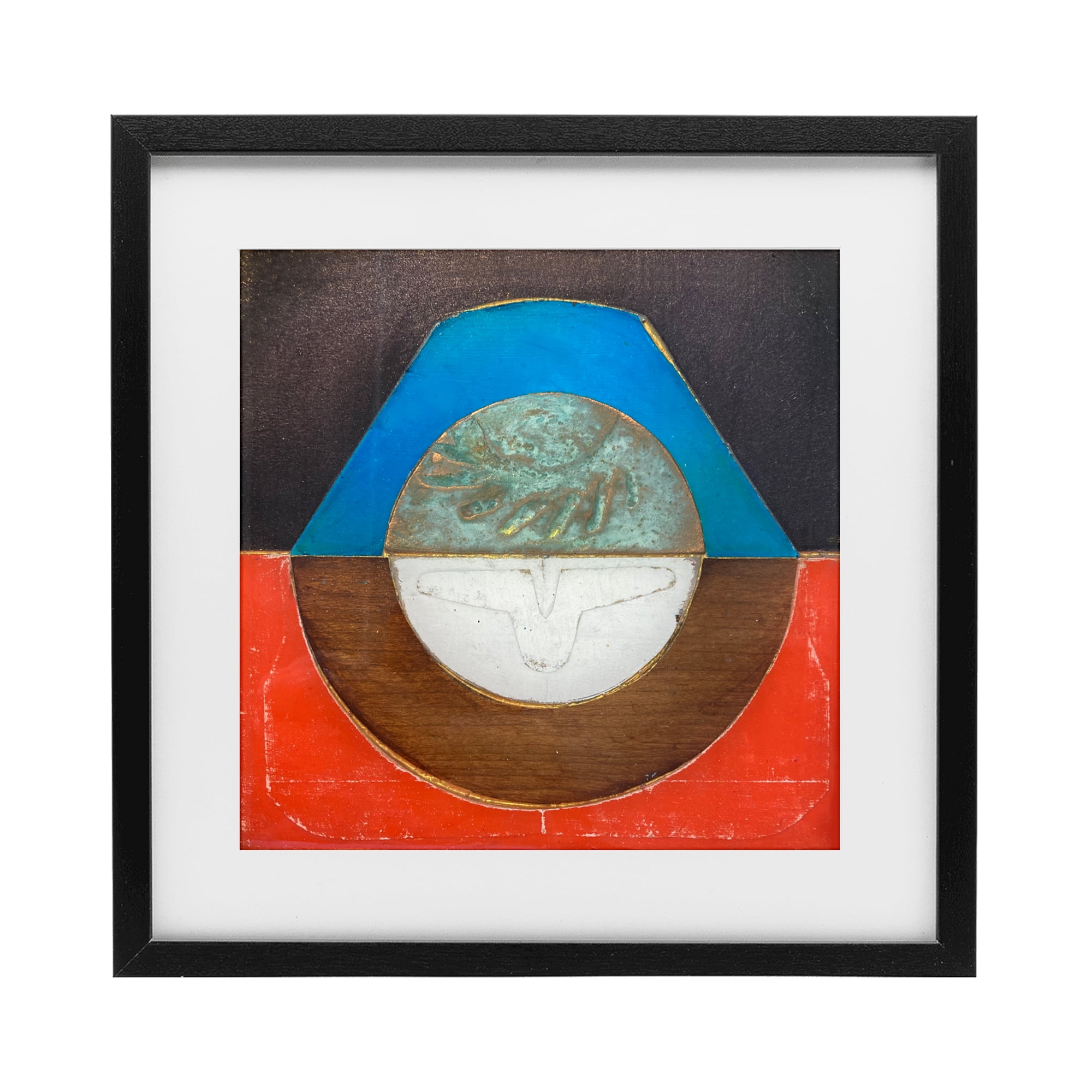 Stupell Industries Round Rustic Symmetry Black Framed Print Under Glass, design by Matthew Finger