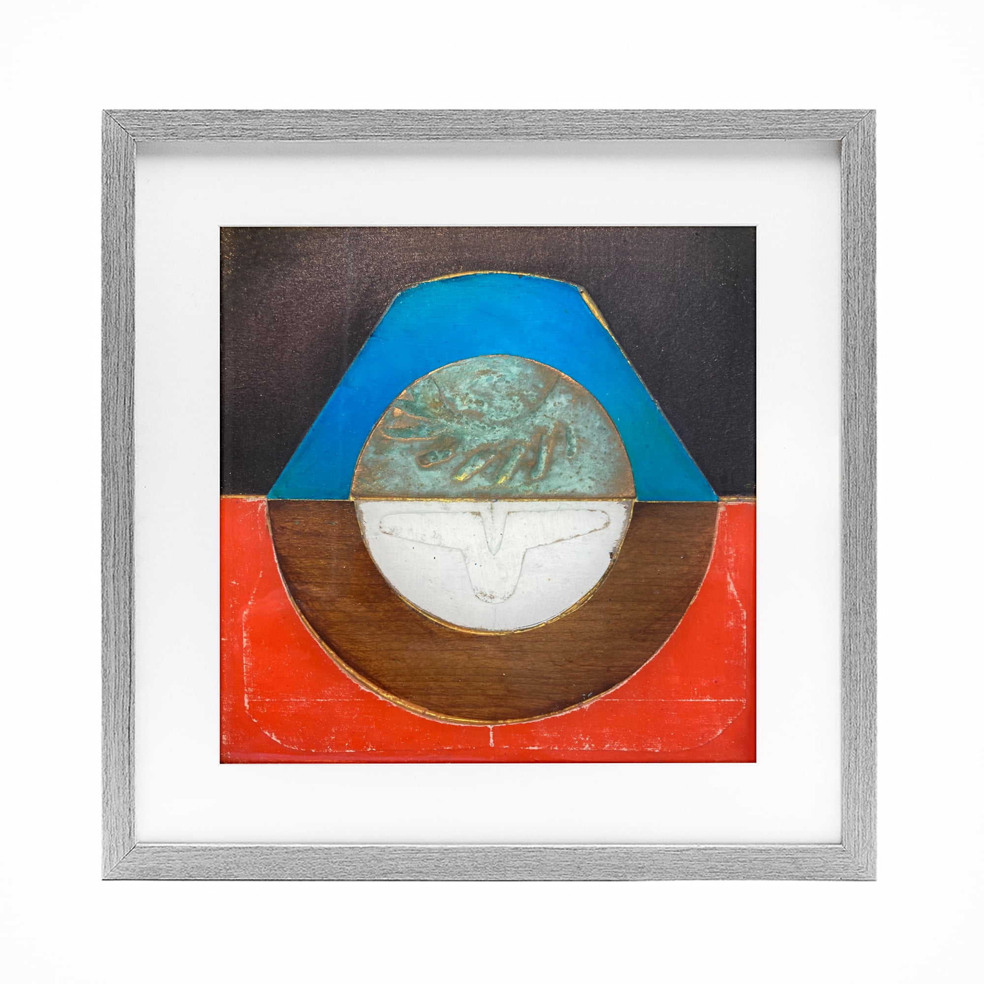 Stupell Industries Round Rustic Symmetry Gray Framed Print Under Glass, design by Matthew Finger