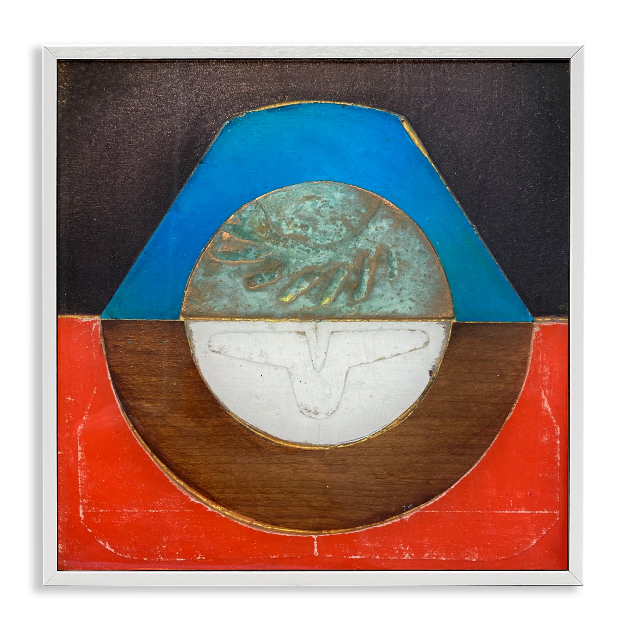 Stupell Industries Round Rustic Symmetry White Framed Giclee Art, design by Matthew Finger