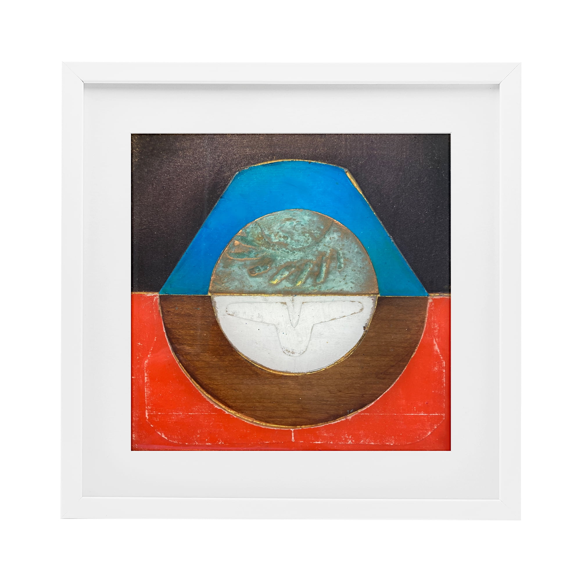 Stupell Industries Round Rustic Symmetry White Framed Print Under Glass, design by Matthew Finger