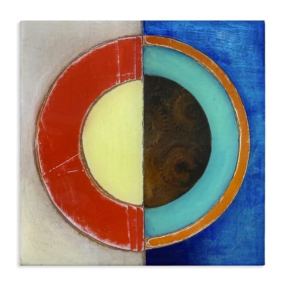 Stupell Industries Modern Round Structured Color Block Canvas Art, 17 x 17, by Matthew Finger