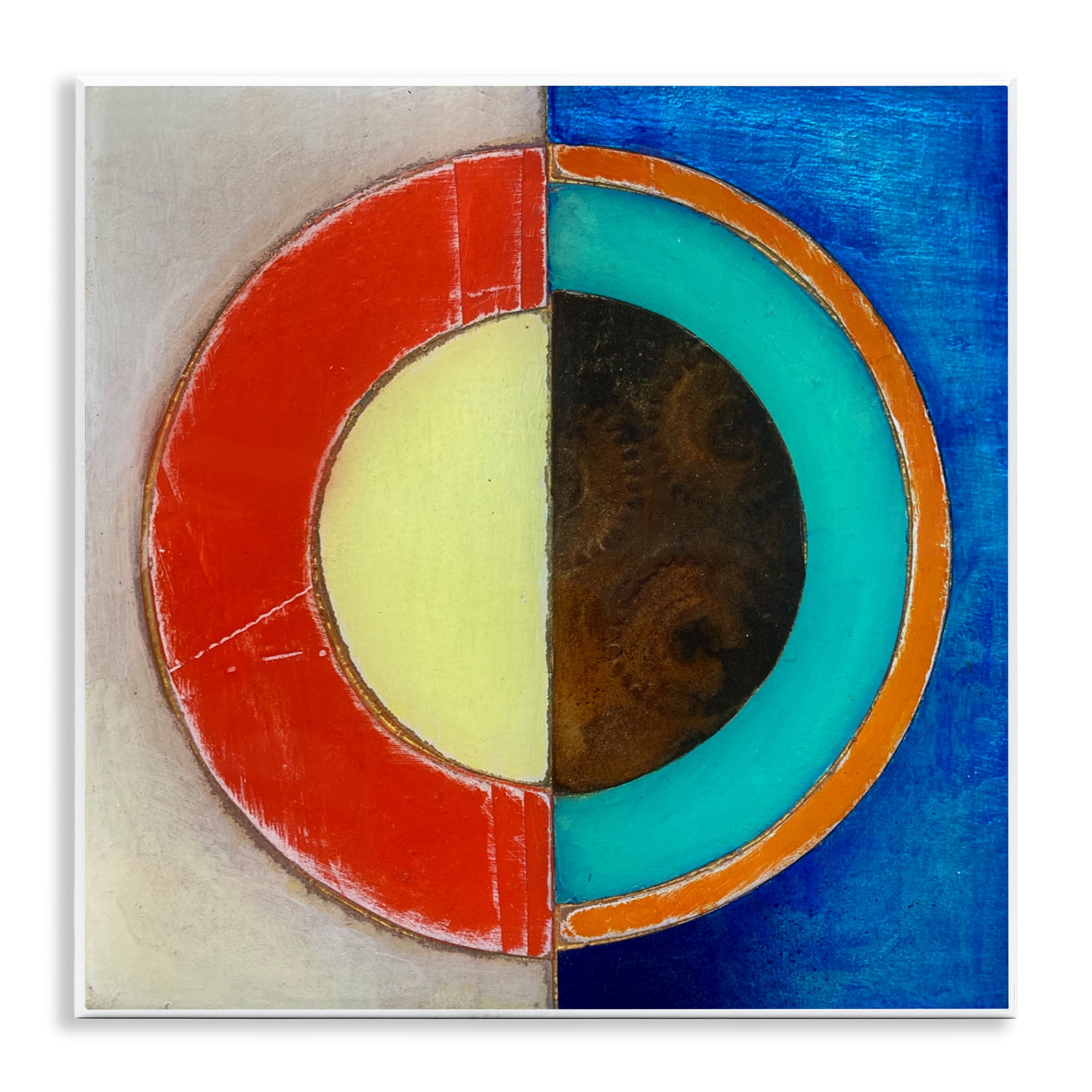 Stupell Industries Round Structured Color Block Wall Plaque Art, design by Matthew Finger