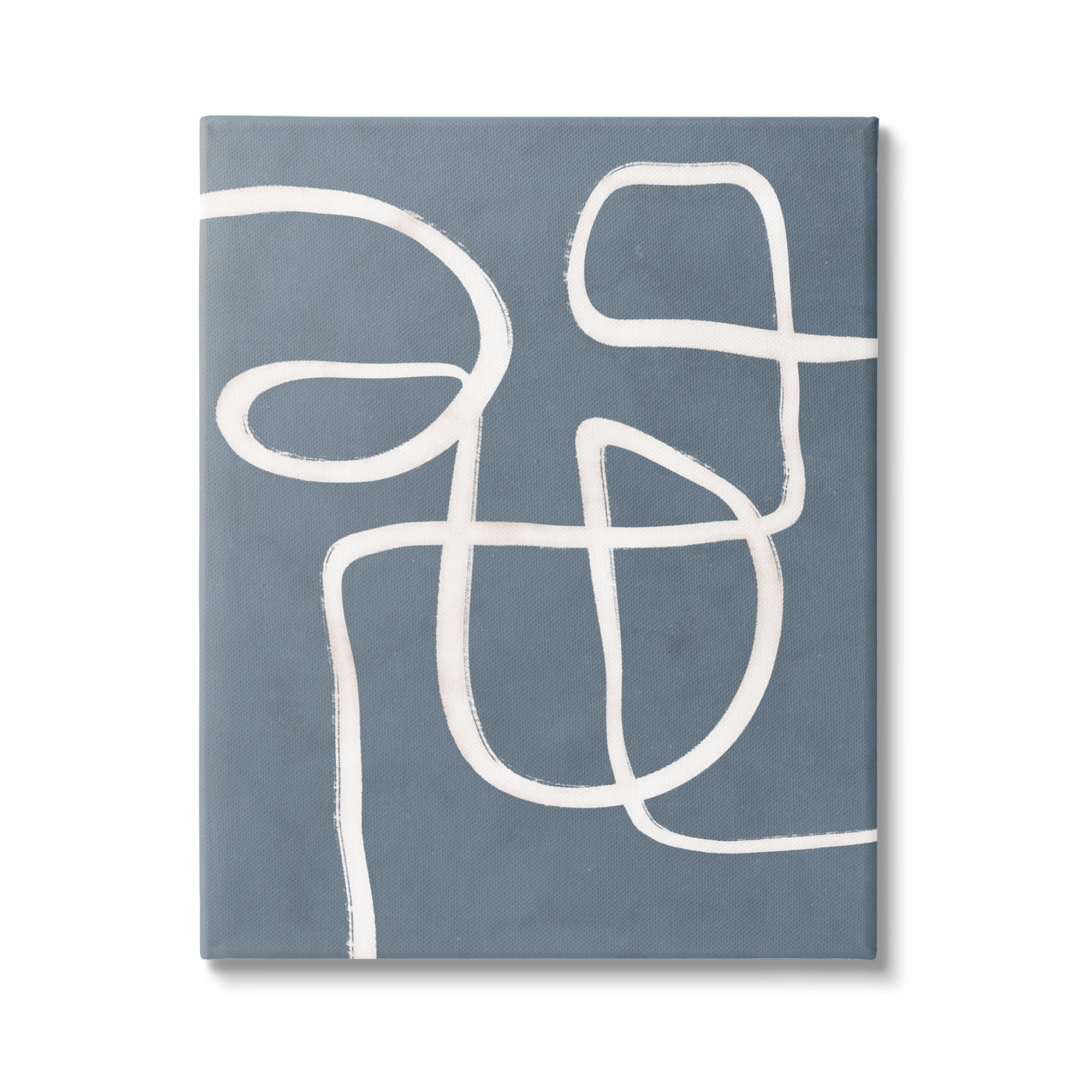 Stupell Industries Round White Squiggles Contemporary Abstract Design Graphic Art Gallery Wrapped Canvas Print Wall Art, Design by Nina Blue