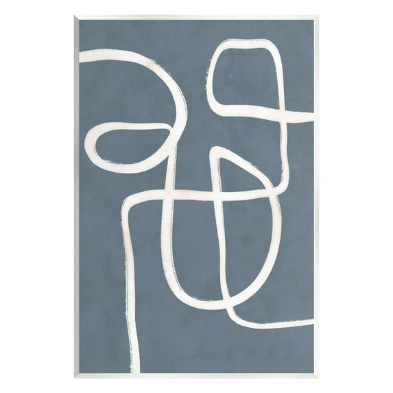Stupell Industries Round White Squiggles Contemporary Abstract Design Graphic Art Unframed Art Print Wall Art, Design by Nina Blue