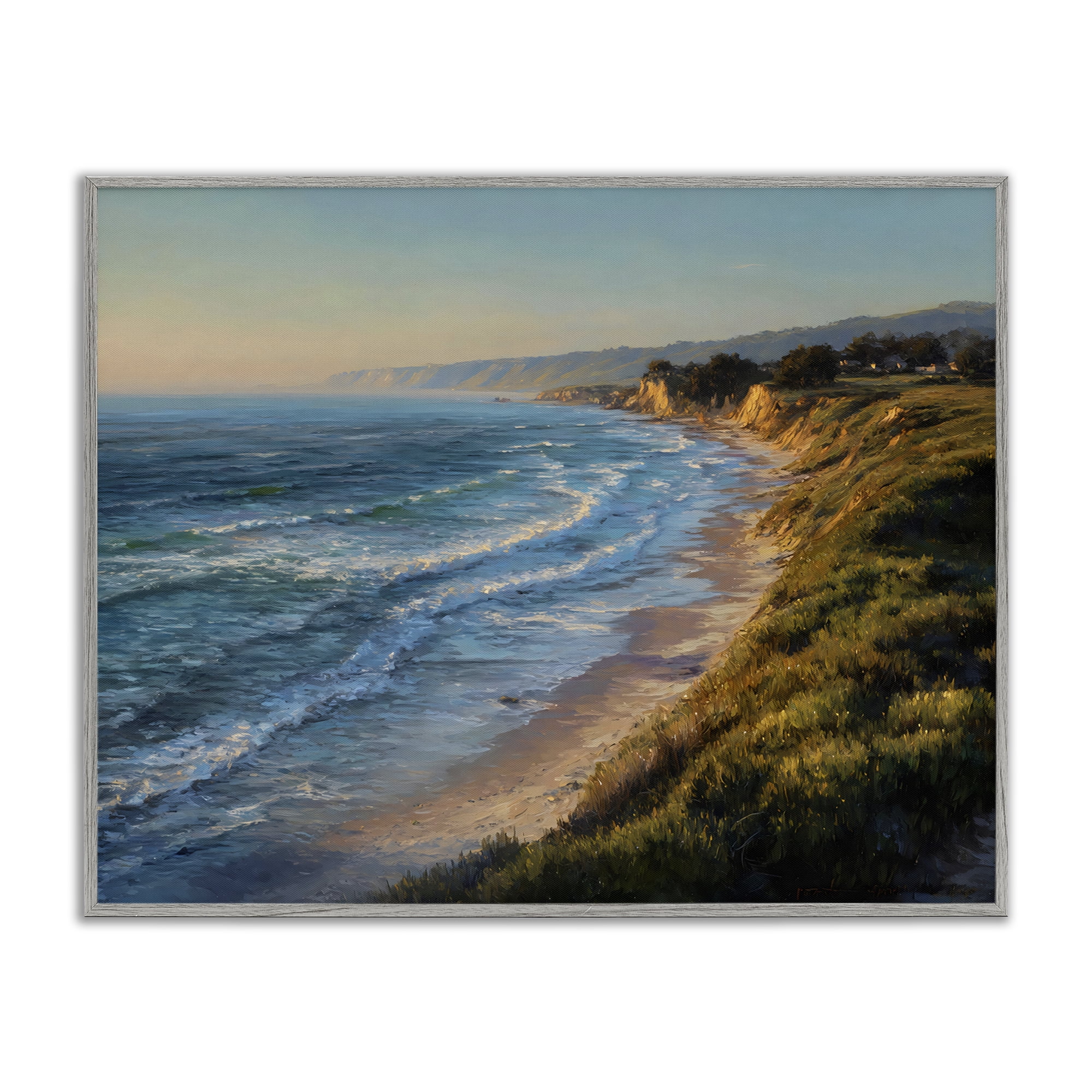 Stupell Industries Rounded Coastline View Gray Framed Giclee Art, design by Franklyn Gregory