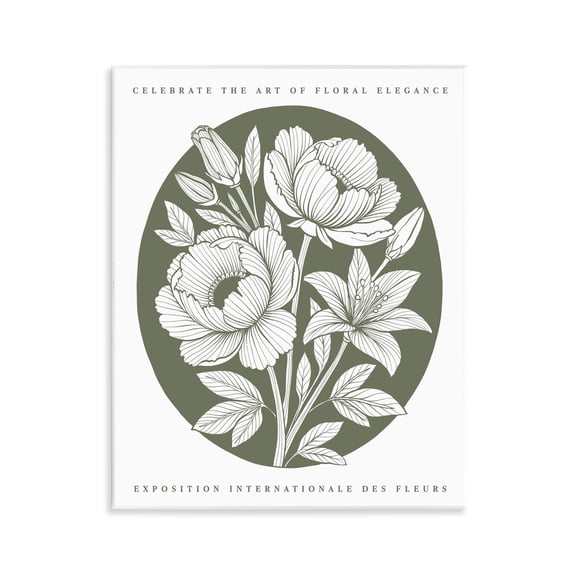 Stupell Industries Rounded Green Iris Blossoms Floral Painting Unframed Art Print Wall Art, 11 x 14