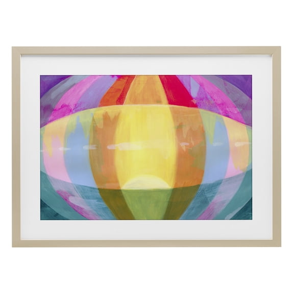 Stupell Industries Rounded Neon Flare Birch Framed Print Under Glass design by Grace Popp, 14 x 20