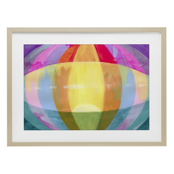 Stupell Industries Rounded Neon Flare Birch Framed Print Under Glass design by Grace Popp, 17 x 23