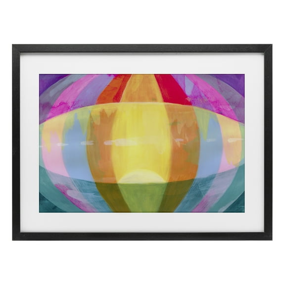 Stupell Industries Rounded Neon Flare Black Framed Print Under Glass design by Grace Popp, 14 x 20