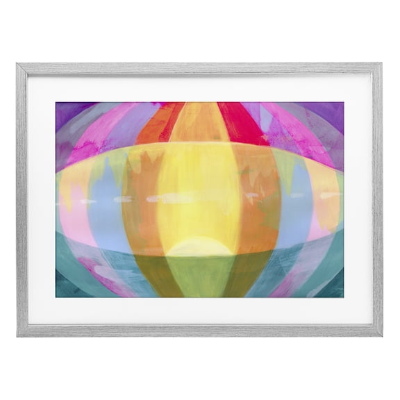 Stupell Industries Rounded Neon Flare Gray Framed Print Under Glass design by Grace Popp, 14 x 20