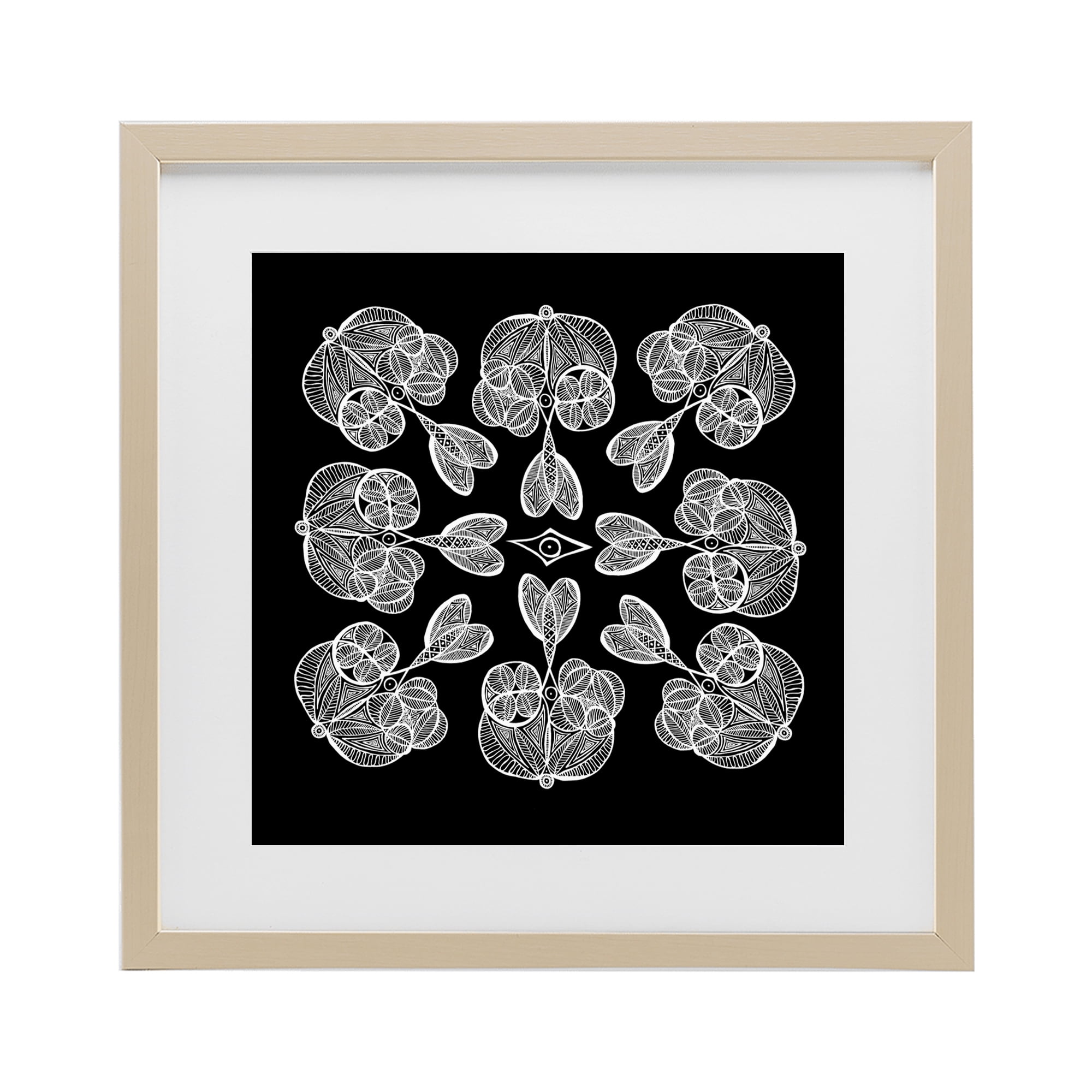 Stupell Industries Rounded Symmetry Elementals Birch Framed Print Under Glass, design by El Perkin