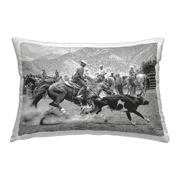 Stupell Industries Rounding Rodeo Cattle Decorative Printed Throw Pillow Design by Jerry Cowart