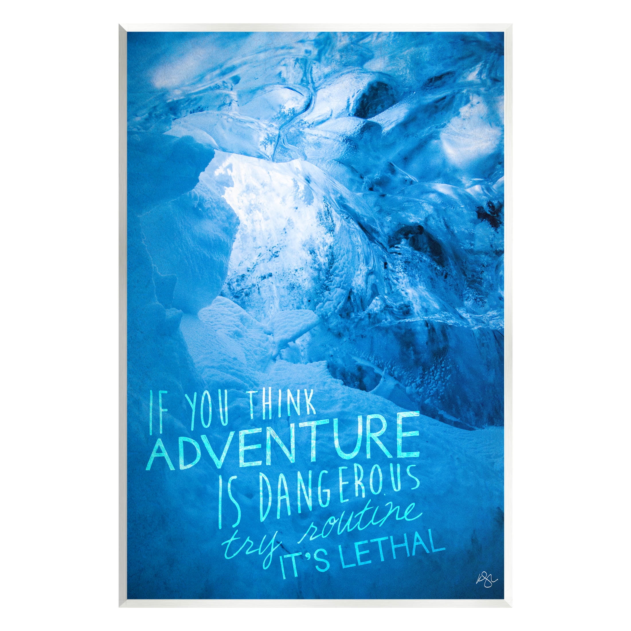 Blue Adventure Quote Canvas Art Print, 13" x 19"