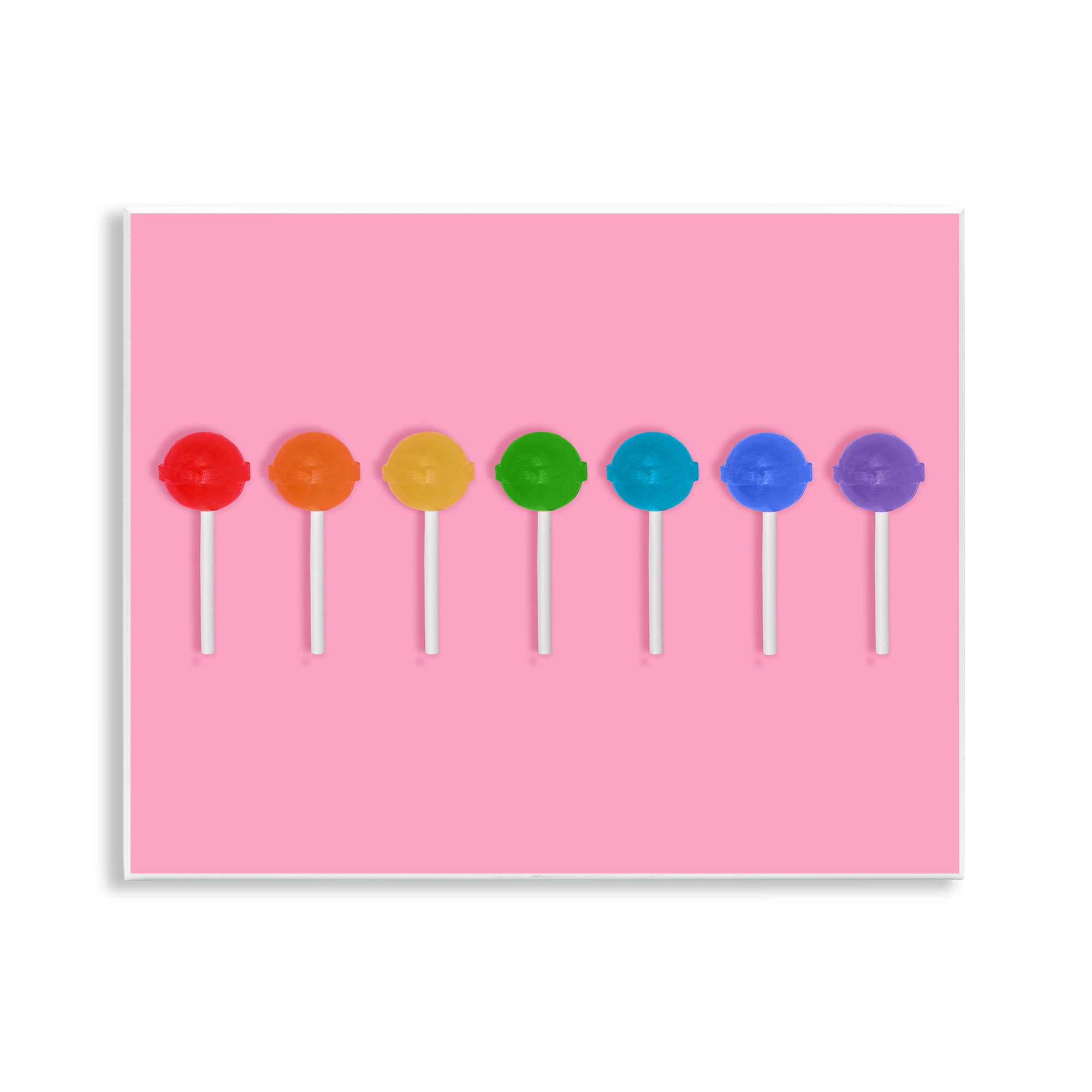 Stupell Industries Row of Rainbow Lollipops Wall Plaque Art, design by LISH Creative