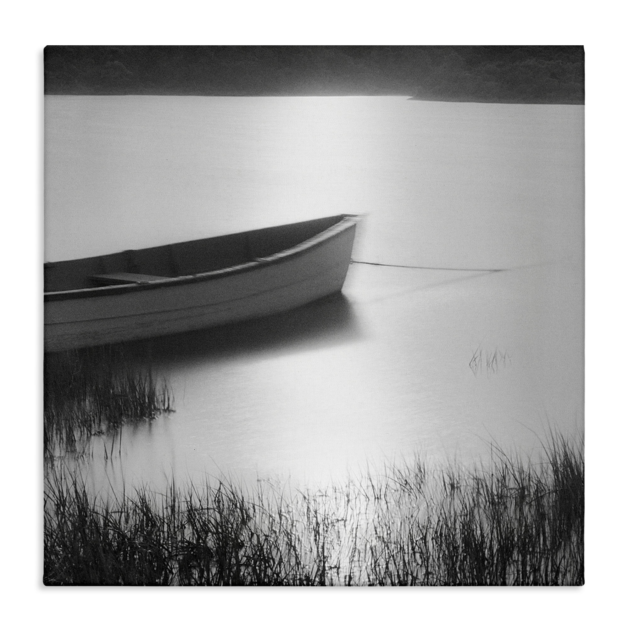Stupell Industries Rowboat on Peaceful Shore Landscape & Nature Photography Wrapped Canvas Art Print Wall Art, 30 x 30