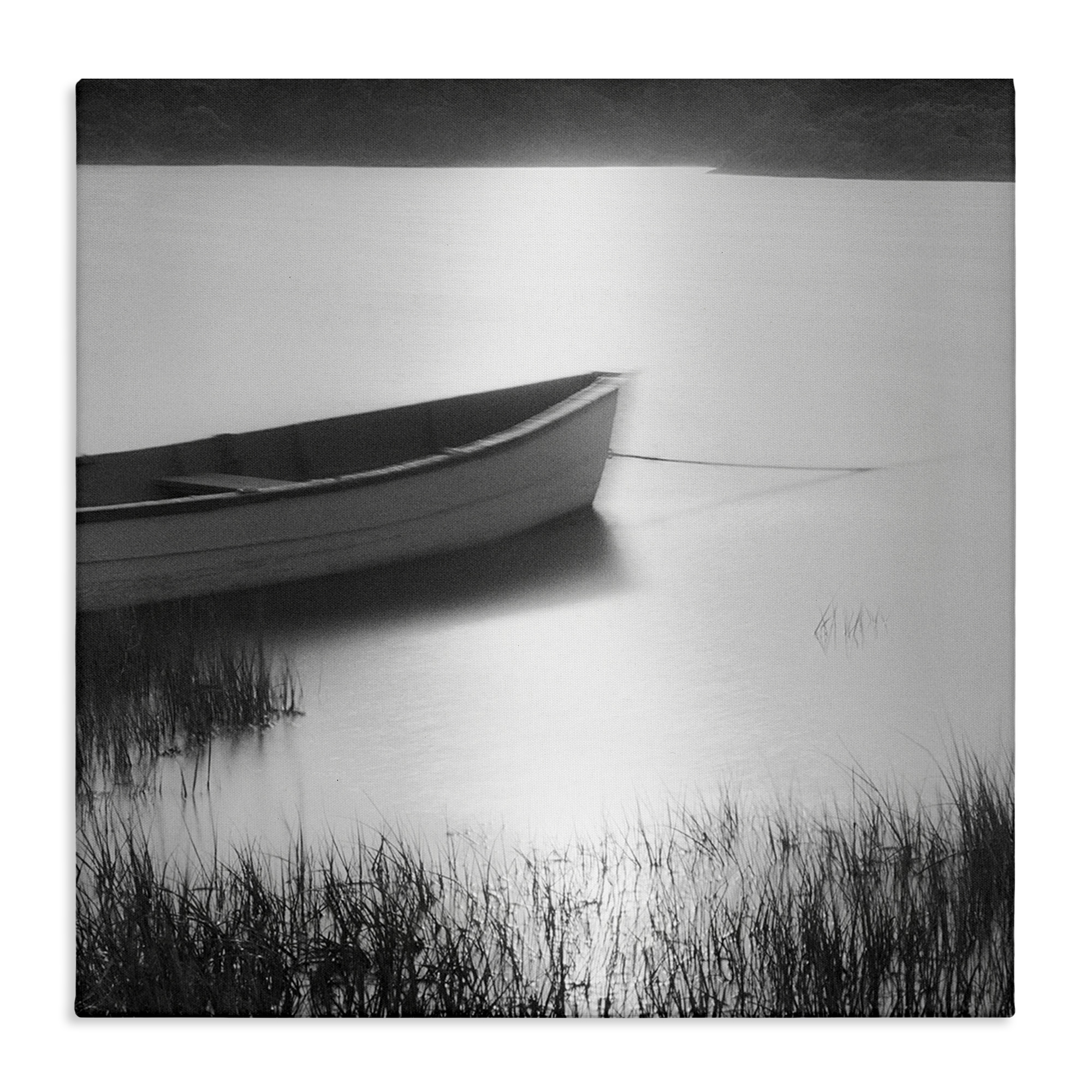 Stupell Industries Rowboat on Peaceful Shore Landscape & Nature Photography Wrapped Canvas Art Print Wall Art, 36 x 36