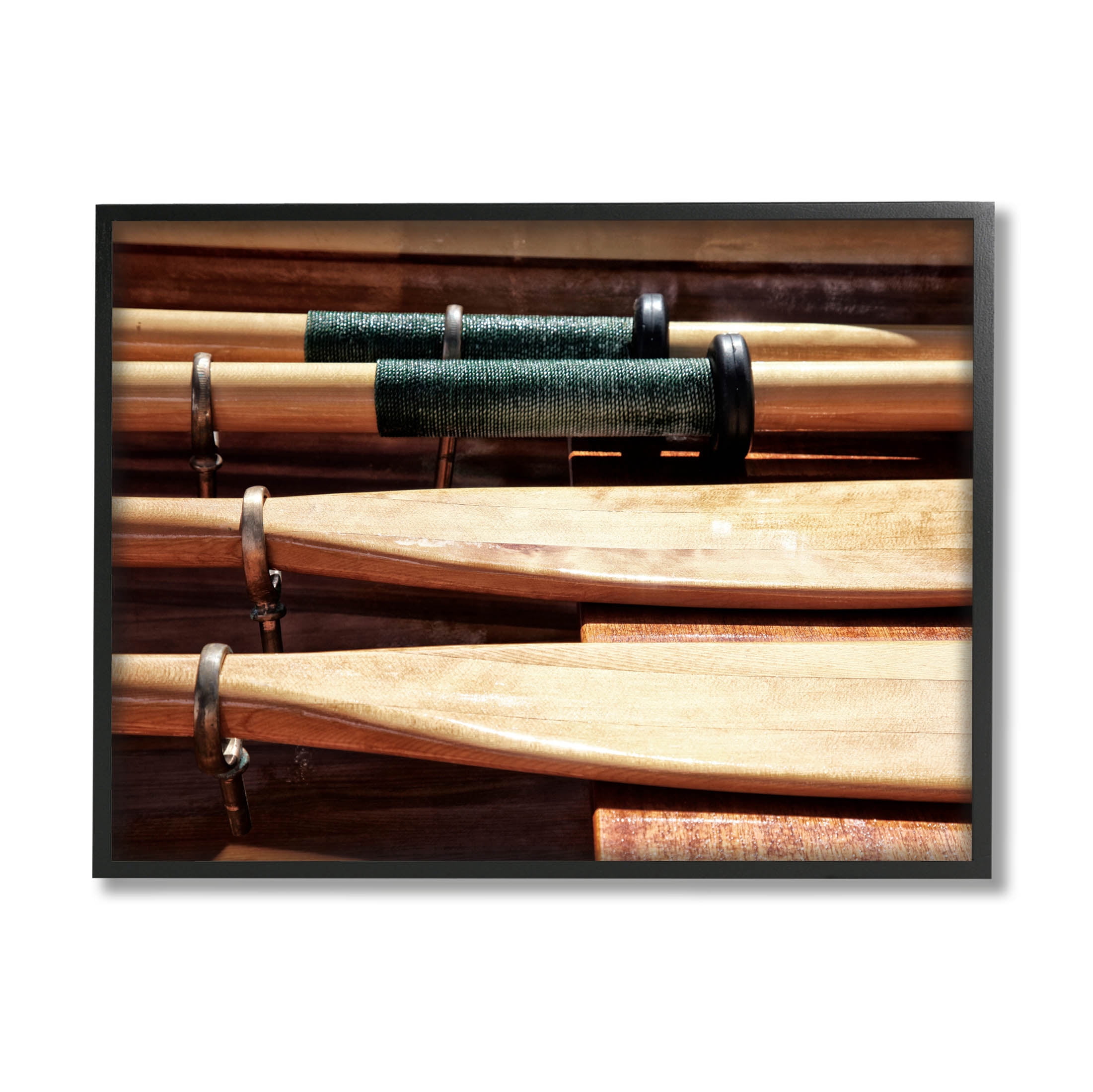 Stupell Industries Rowing Oars Photograph Photograph Black Framed Art Print Wall Art, Design by Savanah Plank