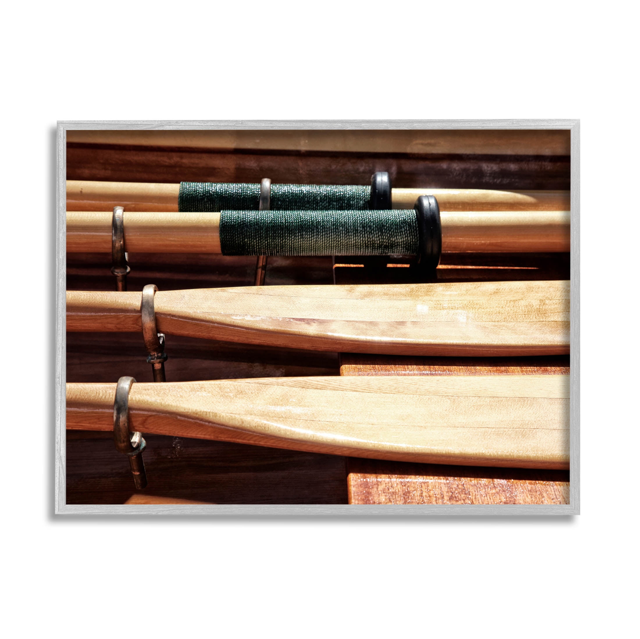 Stupell Industries Rowing Oars Photograph Photograph Gray Framed Art Print Wall Art, Design by Savanah Plank
