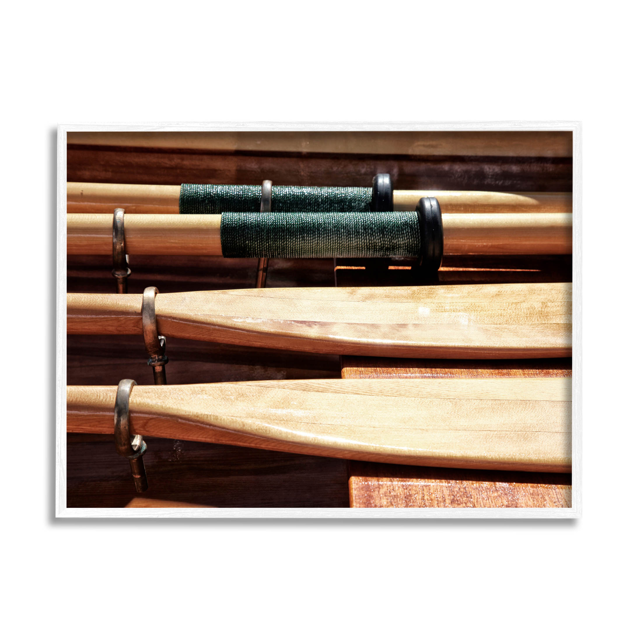 Stupell Industries Rowing Oars Photograph Photograph White Framed Art Print Wall Art, Design by Savanah Plank