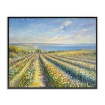 Stupell Industries Rows Of Flowers Landscape Black Framed Giclee Art design by Petal Prints Design, 11 x 14
