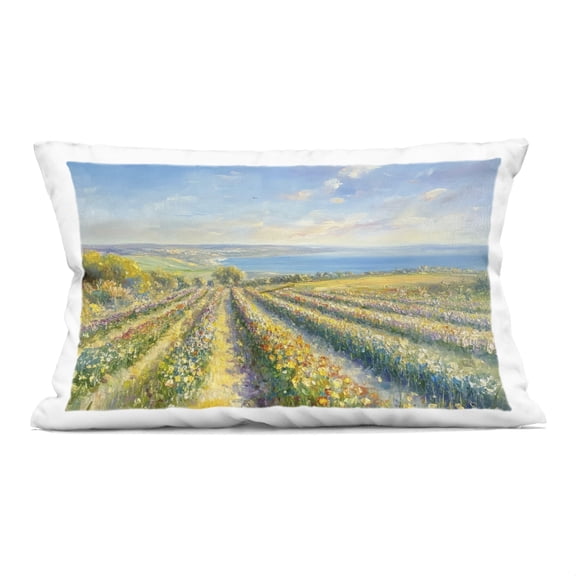 Stupell Industries Rows Of Flowers Landscape Decorative Printed Throw Pillow design by Petal Prints Design, 14 x 7 x 20
