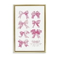 Stupell Industries Rows Of Pink Bows Beauty & Fashion Painting Gold Floater Framed Art Print