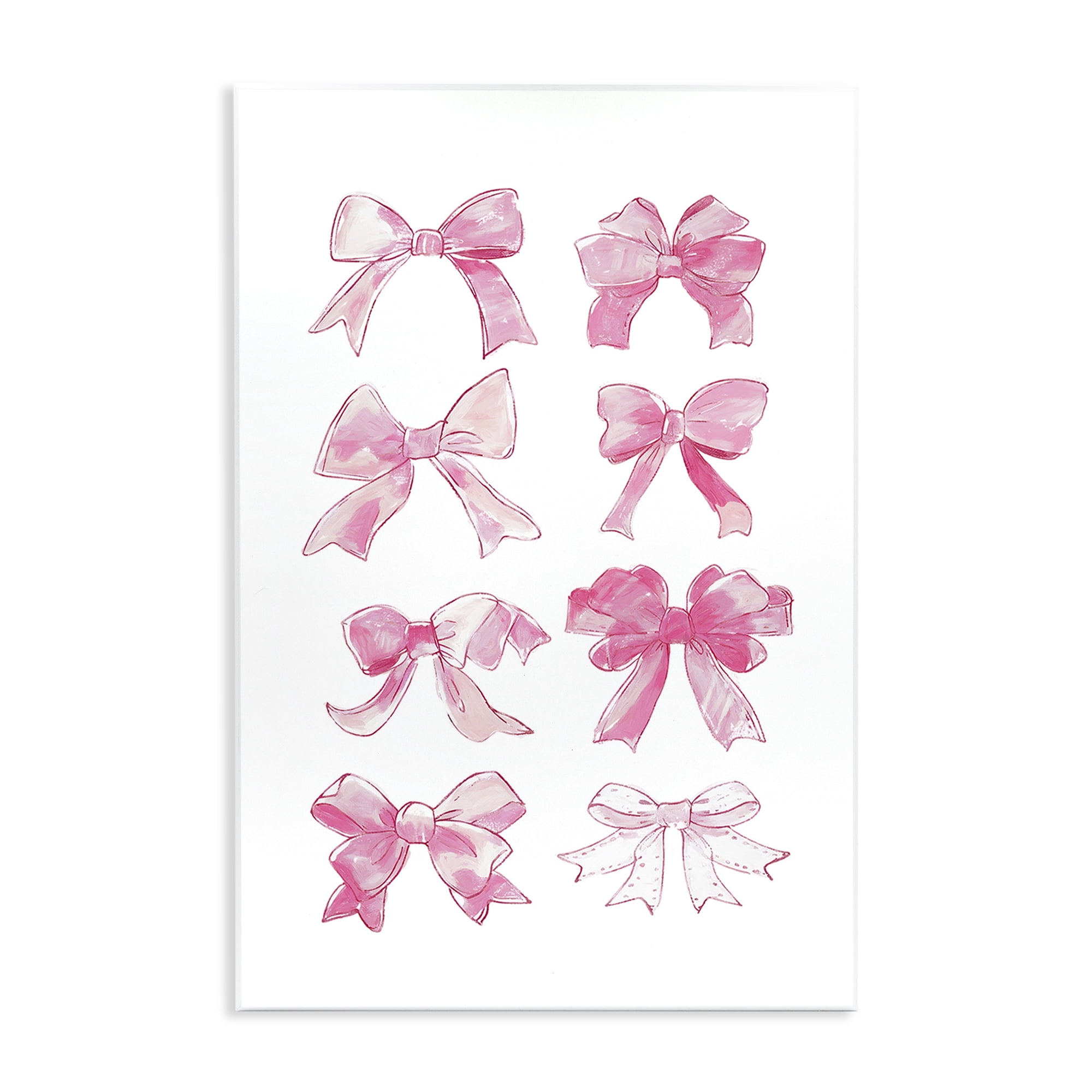 Stupell Industries Rows Of Pink Bows Beauty & Fashion Painting Unframed Art Print Wall Art, 10 x 15