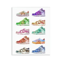 Stupell Industries Rows of Chic Sneakers Fashion Painting Unframed Art Print Wall Art, 11 x 14