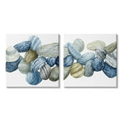 Stupell Industries Rows of Stones Organic Blue Brown Patterns Canvas Wall Art by Grace Popp