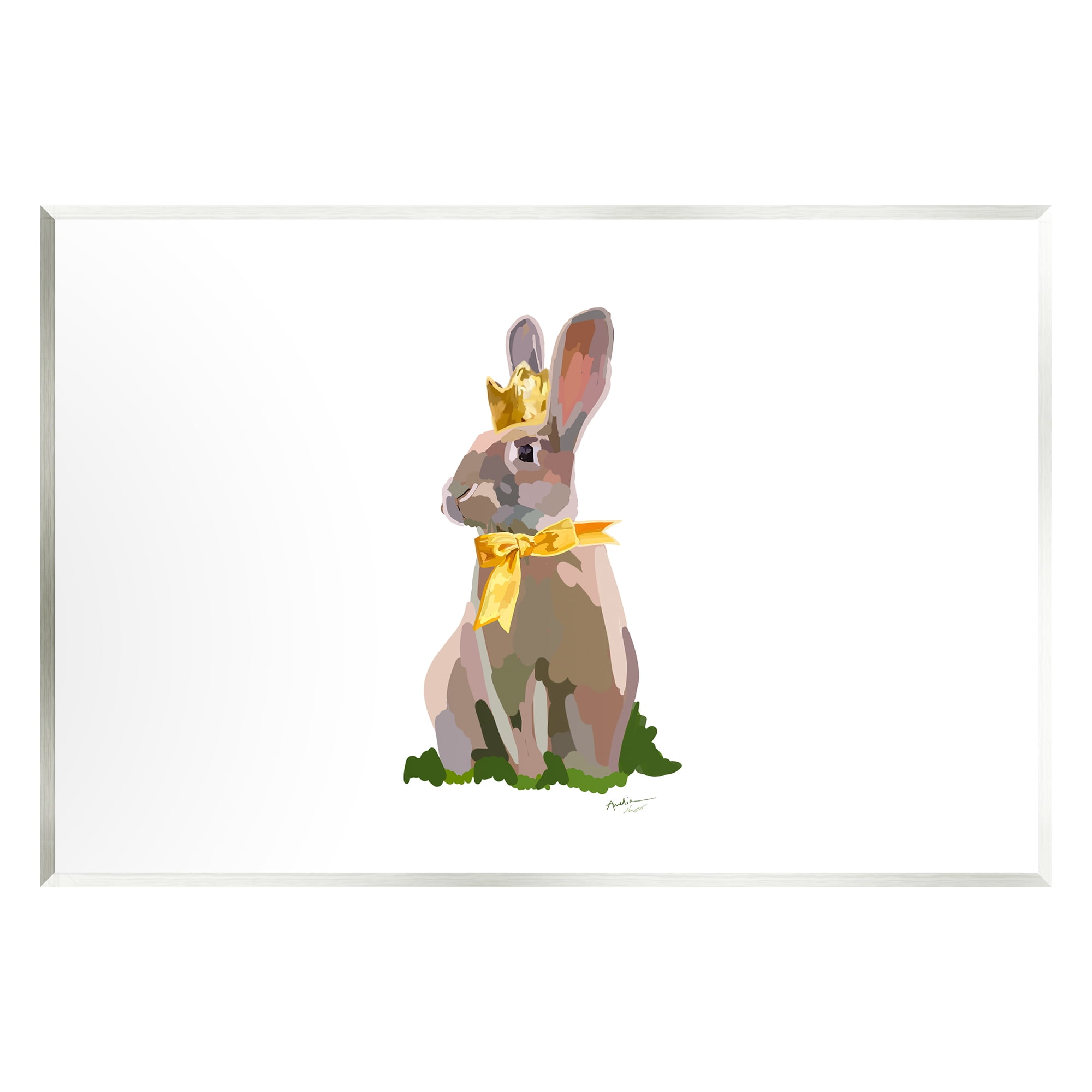 Stupell Industries Royal Bunny with Crown Animals & Insects Painting Unframed Art Print Wall Art, 19 x 13