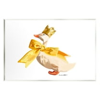 Stupell Industries Royal Duck with Bow Animals & Insects Painting Unframed Art Print Wall Art, 15 x 10
