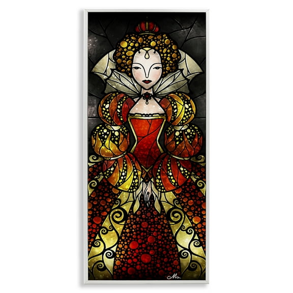Stupell Industries Royal Elizabeth I Portrait People Painting White Framed Art Print Wall Art, 10 x 24